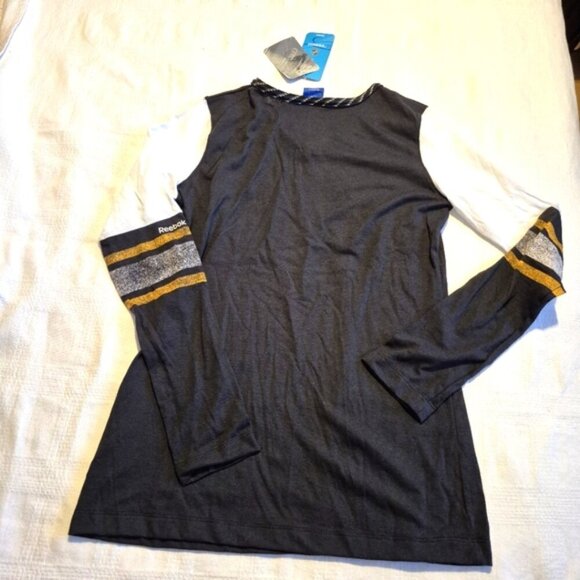 Boston Bruins Reebok womens size Large long sleeve shirt, black, NWT - Picture 7 of 8